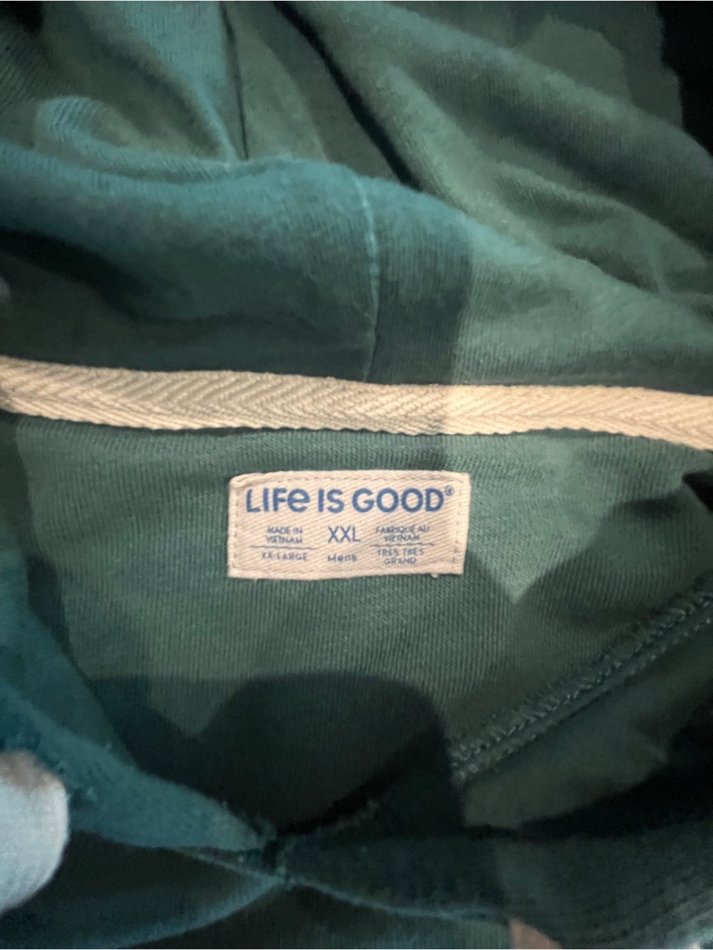 Life Is Good Green Pullover Hoodie with Graphic - Picture 2 of 7